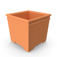 Terra Cotta Cube Planter With Feet PNG & PSD Images