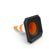 Fallen Orange 50cm Traffic Cone PNG & PSD Images