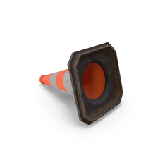 Dirty Fallen Orange 50cm Traffic Cone PNG & PSD Images