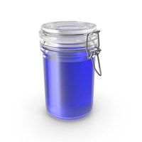 Large Round Closed Glass Jar With Blue Liquid PNG & PSD Images