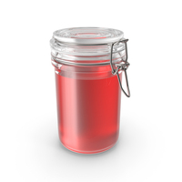 Large Round Closed Glass Jar With Red Liquid PNG & PSD Images