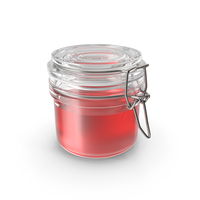 Small Round Closed Glass Jar With Red Liquid PNG & PSD Images