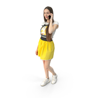 Elizabeth Casual Summer Idle Pose With Phone PNG & PSD Images