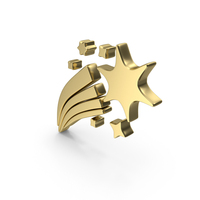 Golden Shooting Star Symbol PNG & PSD Images