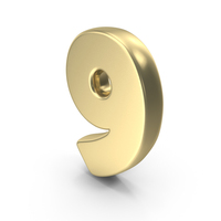 Gold Number 9 PNG & PSD Images