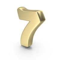 Toon Stylish Number 7 Gold PNG & PSD Images