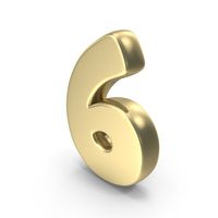 Gold Number 6 PNG & PSD Images