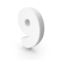 Toon Stylish Number 9 White PNG & PSD Images