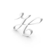 White Calligraphy Alphabet H PNG & PSD Images