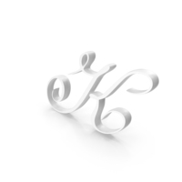 White Calligraphy Alphabet K PNG & PSD Images