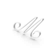 Calligraphy Monogram Alphabet M White PNG & PSD Images