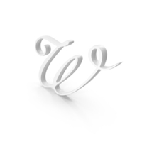 Calligraphy Monogram Alphabet W White PNG & PSD Images