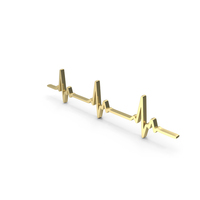 Heart Beat Line Gold PNG & PSD Images