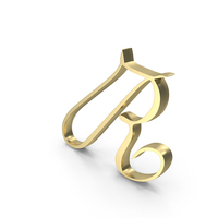 Gold Calligraphy Alphabet R PNG & PSD Images