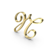 Gold Calligraphy Alphabet N PNG & PSD Images