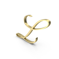 Calligraphy Monogram Alphabet L Gold PNG & PSD Images