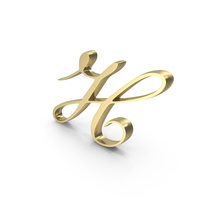 Calligraphy Monogram Alphabet H Gold PNG & PSD Images