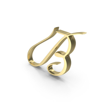Calligraphy Monogram Alphabet Font B Gold PNG & PSD Images