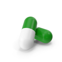 Green White Capsule PNG & PSD Images