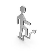Silver Man Climbing Stairs Symbol PNG & PSD Images