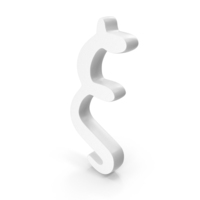 White Xi Math Symbol PNG & PSD Images