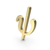Gold PSI Math Symbol PNG & PSD Images