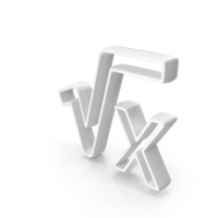 White Square Root X Math Symbol PNG & PSD Images