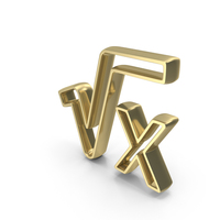 Gold Square Root X Math Symbol PNG & PSD Images