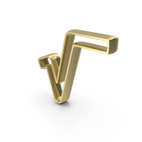Gold Square Root Math Symbol PNG & PSD Images