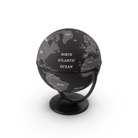 Black World Globe with Stand PNG & PSD Images