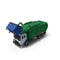 Trash Truck Generic with Dumpster Blue PNG & PSD Images