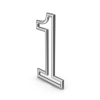 Silver Number 1 PNG & PSD Images
