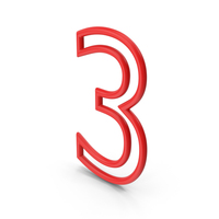 Red Number 3 PNG & PSD Images