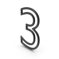 Black Number 3 PNG & PSD Images