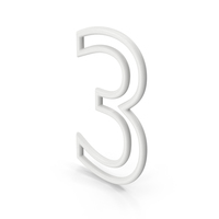 White Number 3 PNG & PSD Images