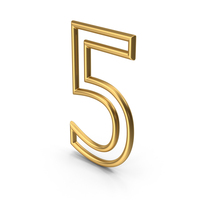 Golden Number 5 PNG & PSD Images