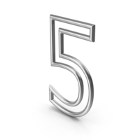 Silver Number 5 PNG & PSD Images