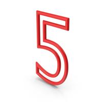 Number 5 Red PNG & PSD Images