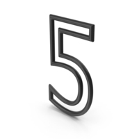 Number 5 Black PNG & PSD Images