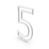 White Number 5 PNG & PSD Images