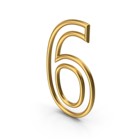 Golden Number 6 PNG & PSD Images
