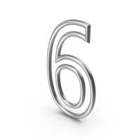 Silver Number 6 PNG & PSD Images