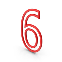 Red Number 6 PNG & PSD Images