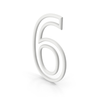 White Number 6 PNG & PSD Images