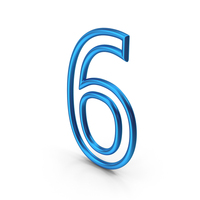 Blue Number 6 PNG & PSD Images