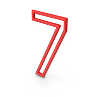 Red Number 7 PNG & PSD Images