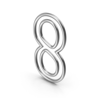 Silver Number 8 PNG & PSD Images