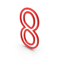 Red Number 8 PNG & PSD Images
