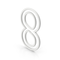 White Number 8 PNG & PSD Images