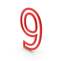 Red Number 9 PNG & PSD Images